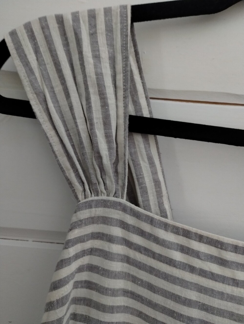 Madewell Striped Tiered Hemp Cotton Maxi Dress Pockets S - Picture 5 of 10